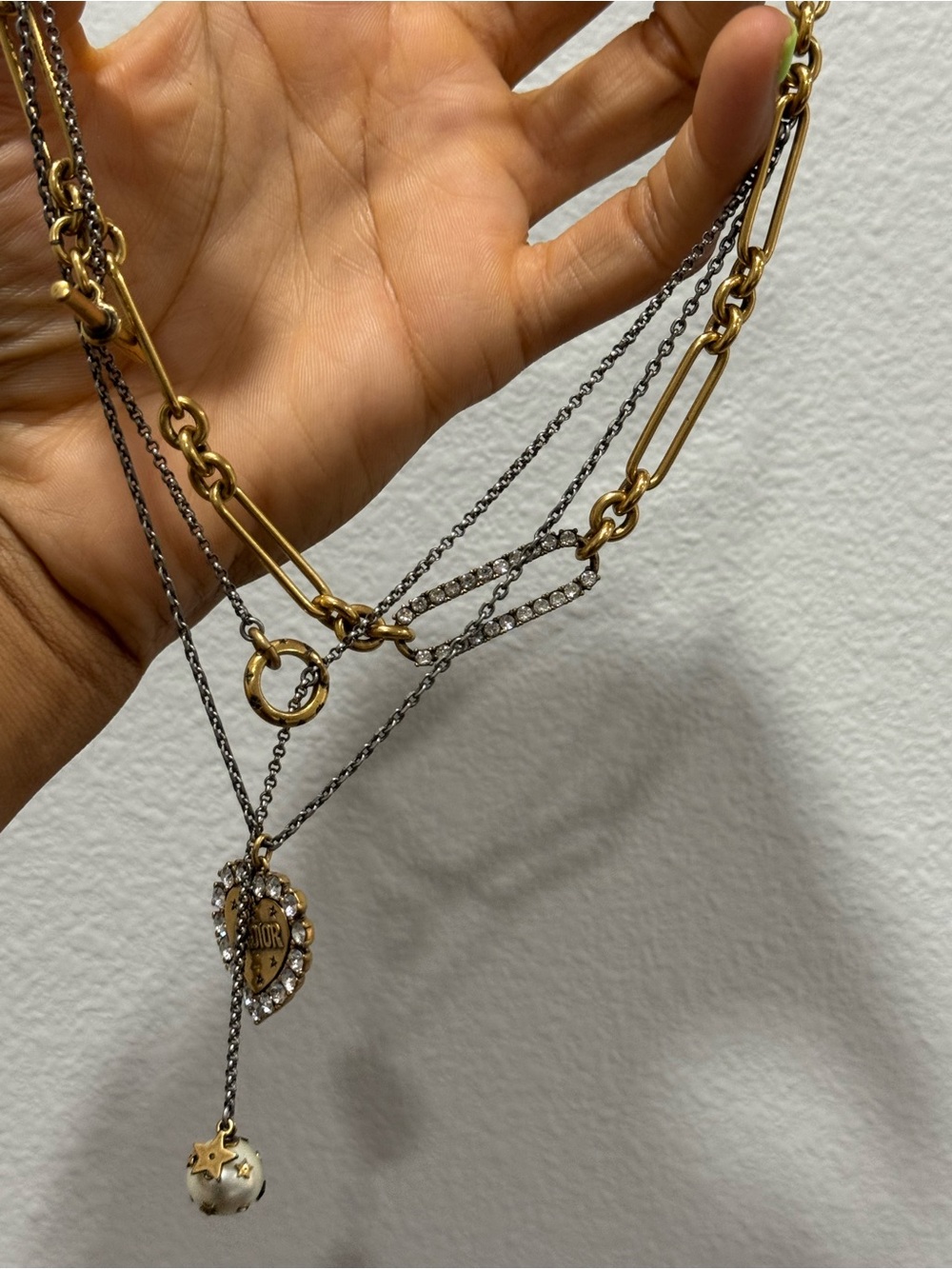 AUTHENTIC Dior Layered Gold and Pearl Necklace - Picture 5 of 10